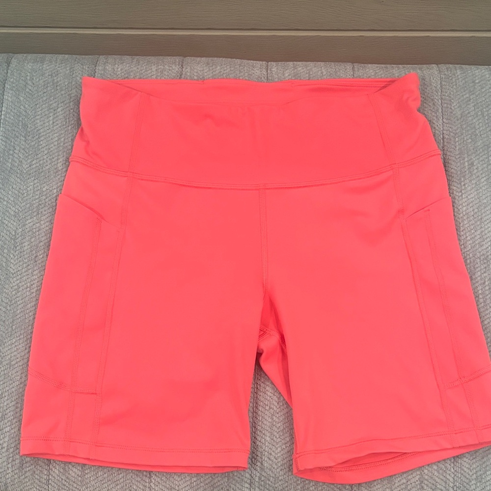 Athleta Women's Bright Coral Bike Shorts